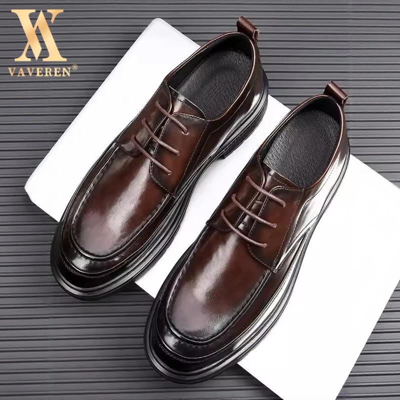 新款男鞋春季透气休闲鞋男款英伦商务正装内增高男士商务正装皮鞋