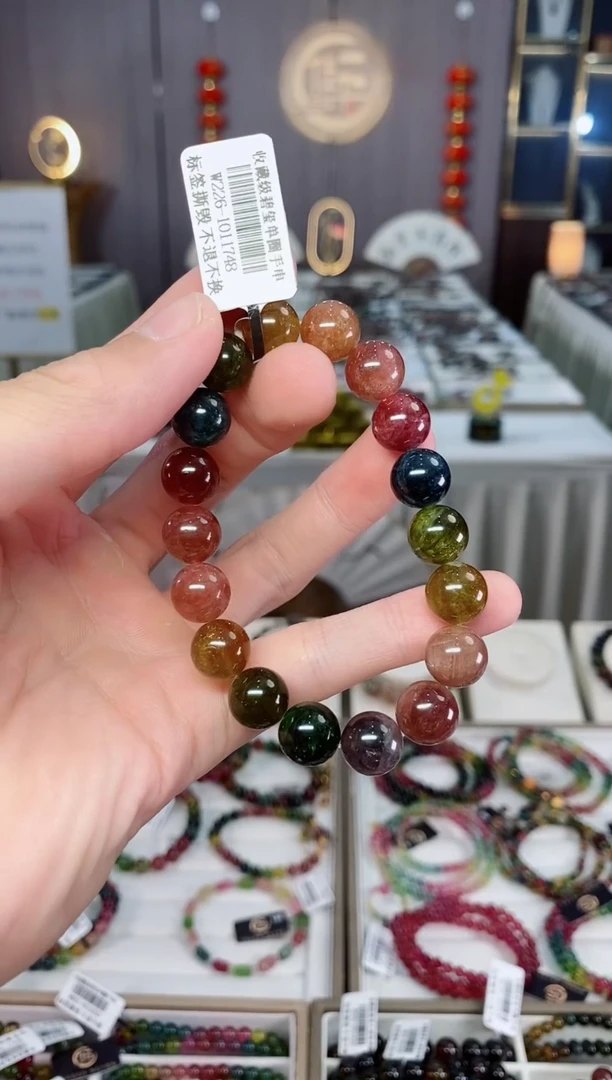 未镶嵌收藏级老矿碧玺单圈手串10mm+碧玺xion多样性发一条