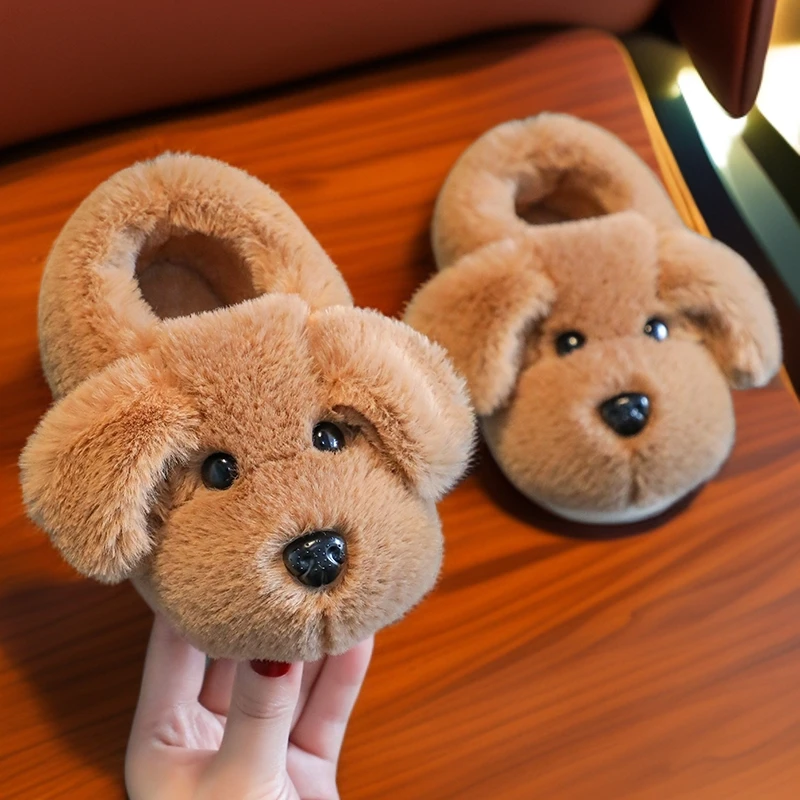 女童3-6岁防滑防臭拖鞋防滑外穿可爱卡通小孩棉鞋冬宝宝棉拖男