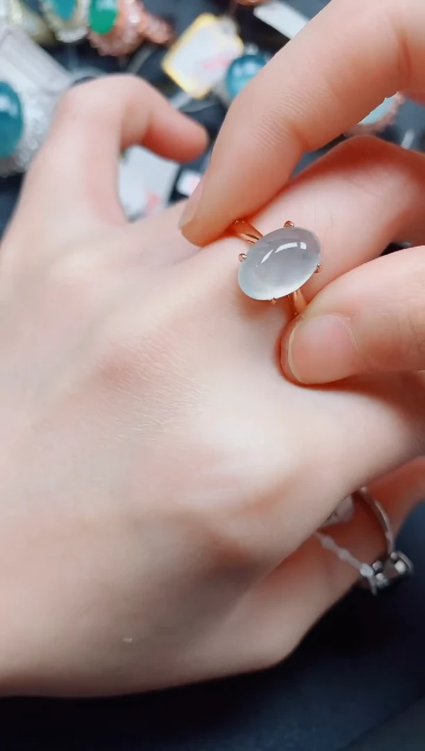 银S925镶嵌戒指翡翠翡翠