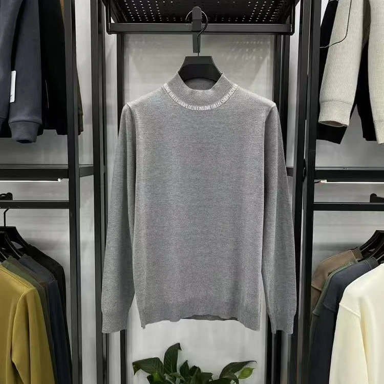 男士秋冬舒适百搭半高领针织衫H2722