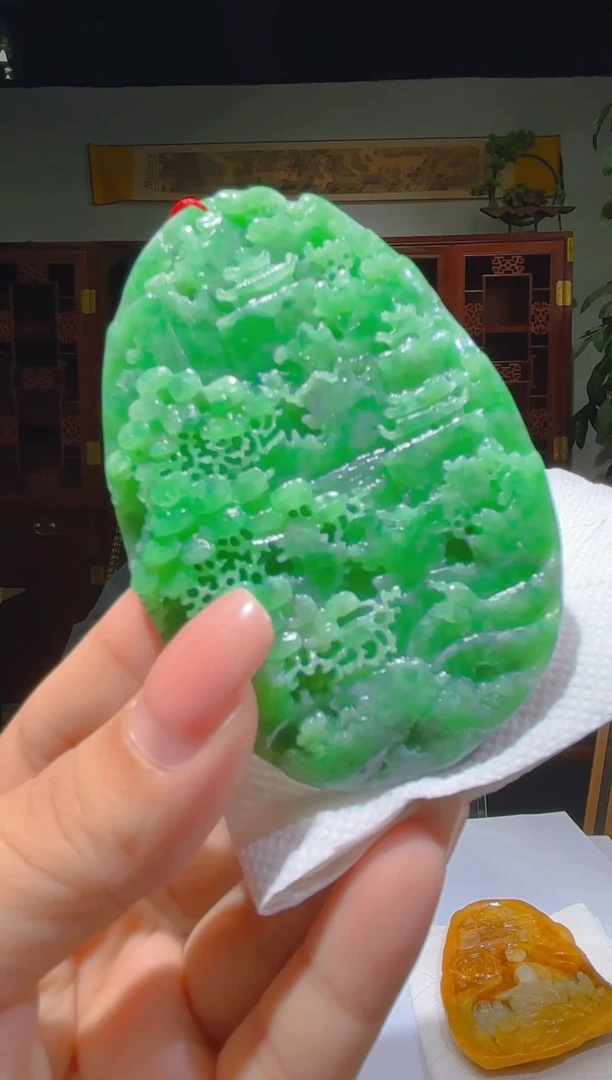 未镶嵌定制翡翠 02/1021/C/发其一件/山水