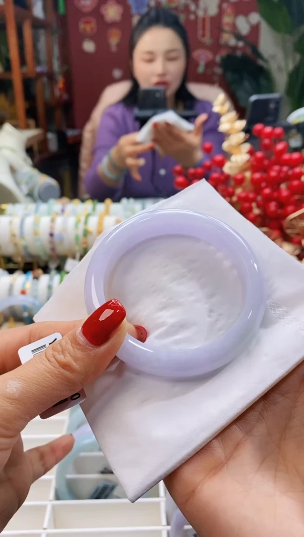 【闪购商品】翡翠手镯未镶嵌112粉紫54-56/11.9*7.9