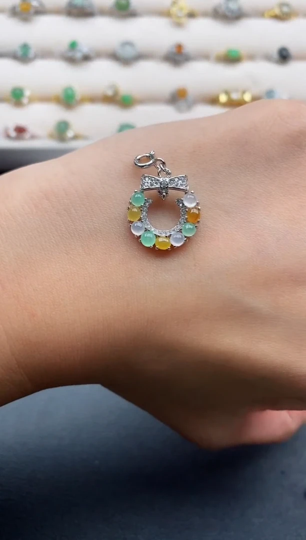 银S925镶嵌戒指翡翠7777777+6