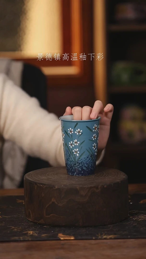 陶瓷景德镇高温釉下手绘陶瓷@L462@