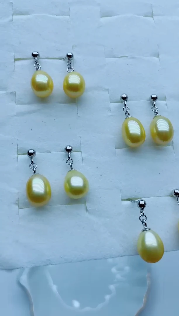 银S925镶嵌淡水珍珠耳饰耳环多样性发其一