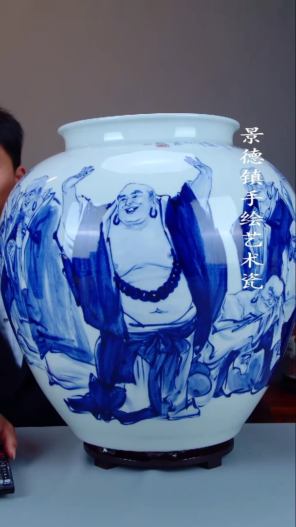 瓶陶景德镇手工手绘陶瓷摆件43