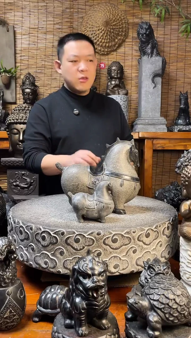 石材15小唐马天然青石雕刻