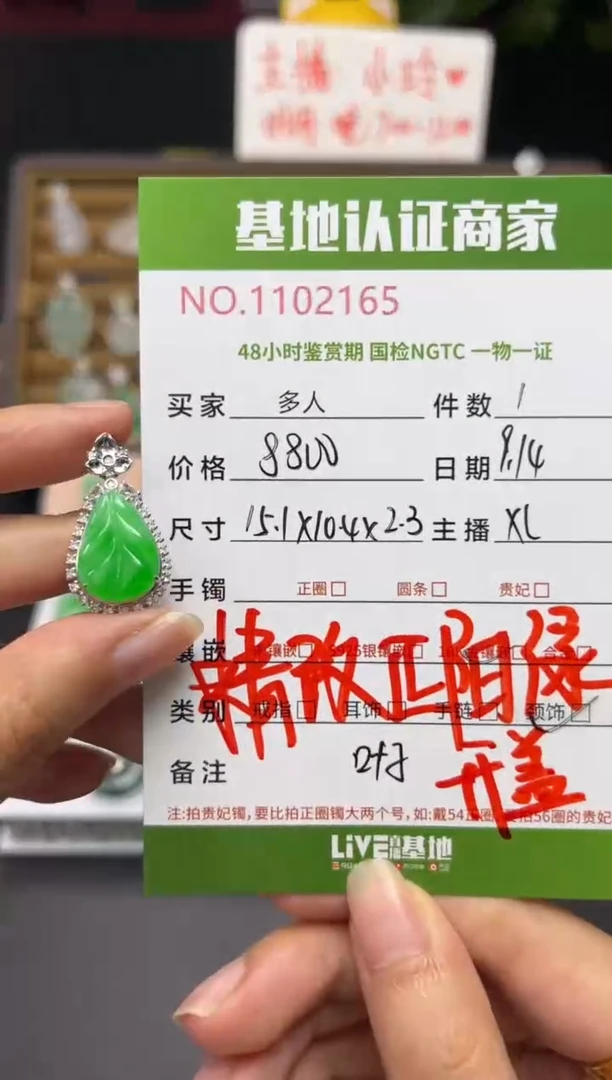 吊坠(不含链)18K金镶嵌翡翠多人