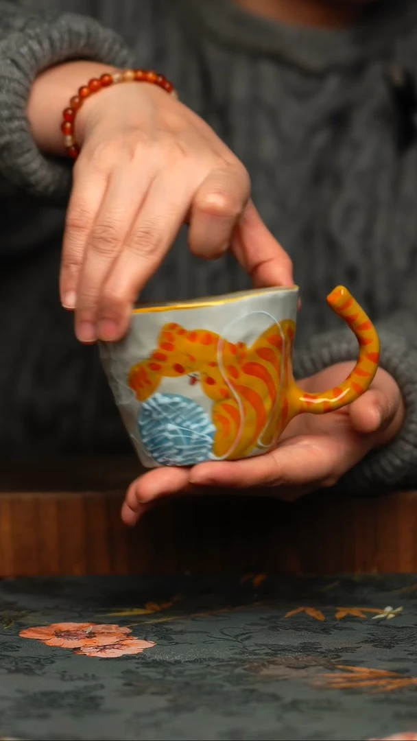 瓷片釉下彩手工手绘同款