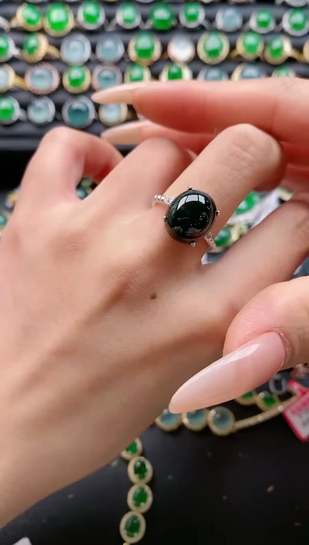 【闪购商品】翡翠戒指银S925镶嵌111111