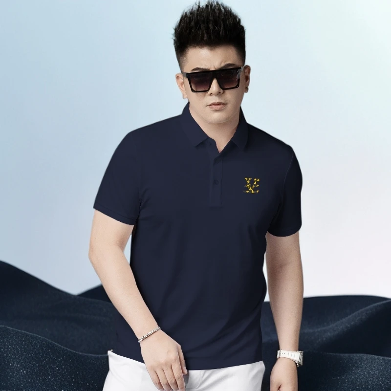 巴赛娜缇夏季新款短袖Polo衫男士潮牌徽章休闲上衣翻领半袖T恤男