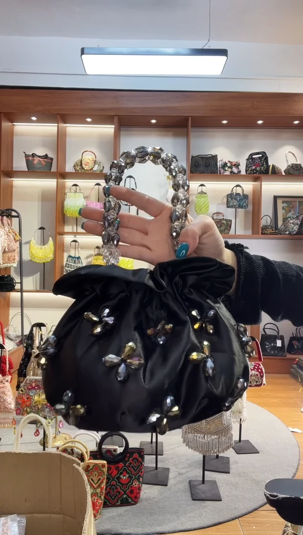 织物19号（多色可选手工珠珠包包腋下斜跨包手拿包手提晚宴包
