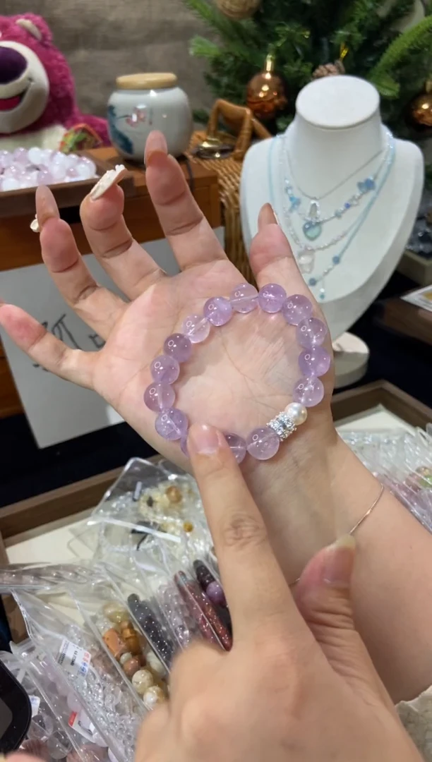 水晶手串未镶嵌孤品捡漏均匀瑕疵介意勿拍