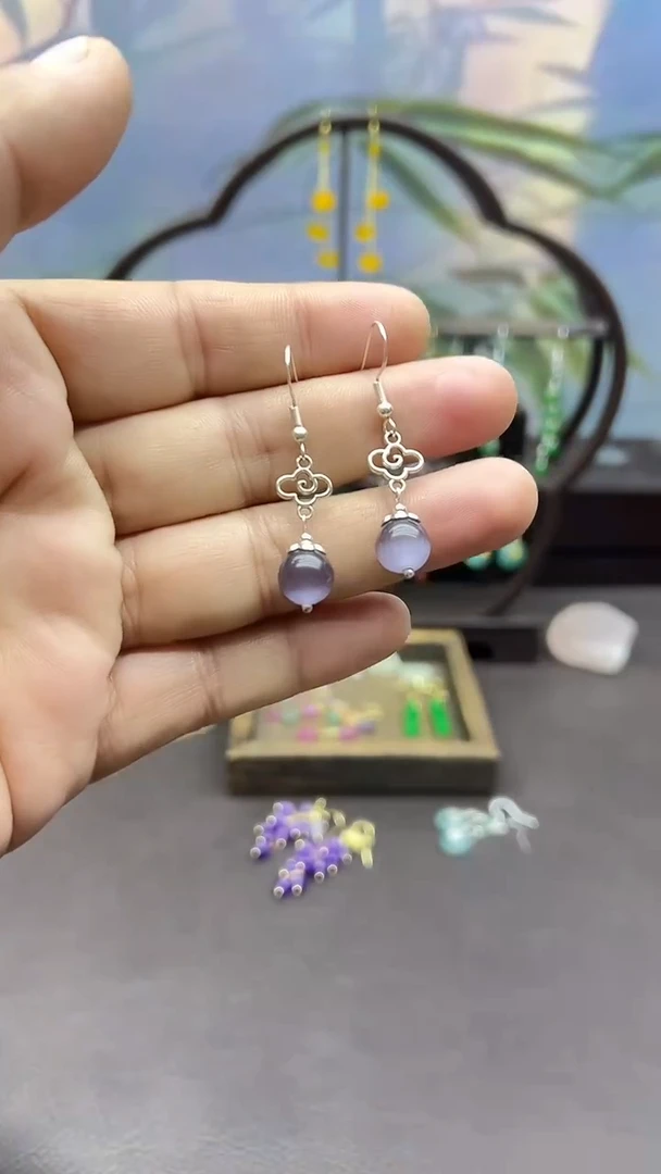 未镶嵌石英质玉耳饰052