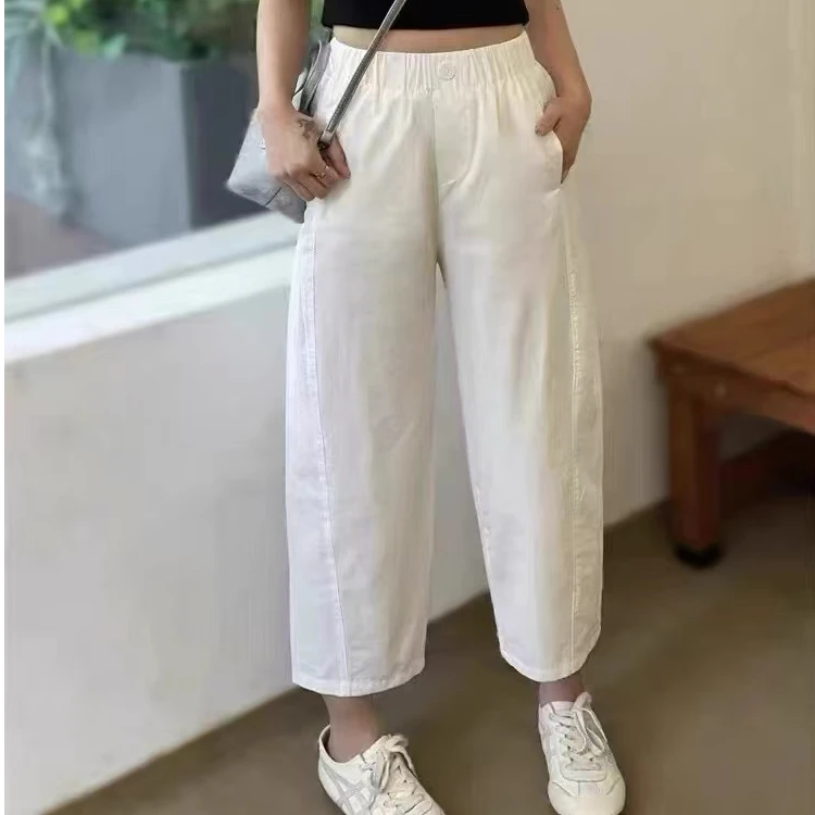 松紧腰夏款九分凉凉裤