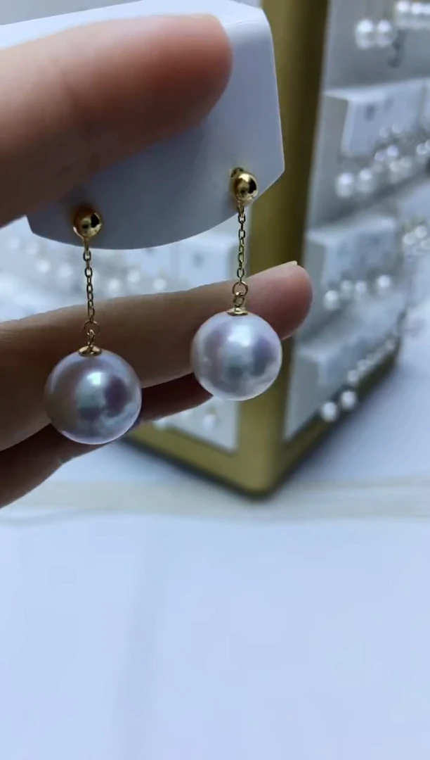 18K金镶嵌耳饰淡水珍珠126