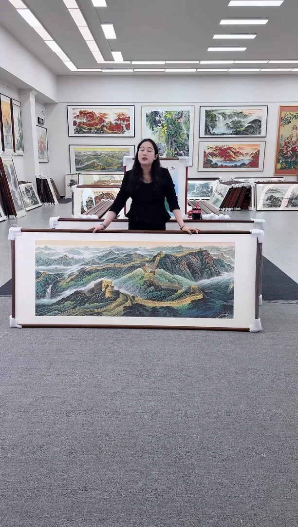 国画手绘 万里长城 219*88