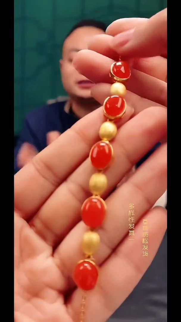 银S925镶嵌手链南红玛瑙纯天然多样性发一