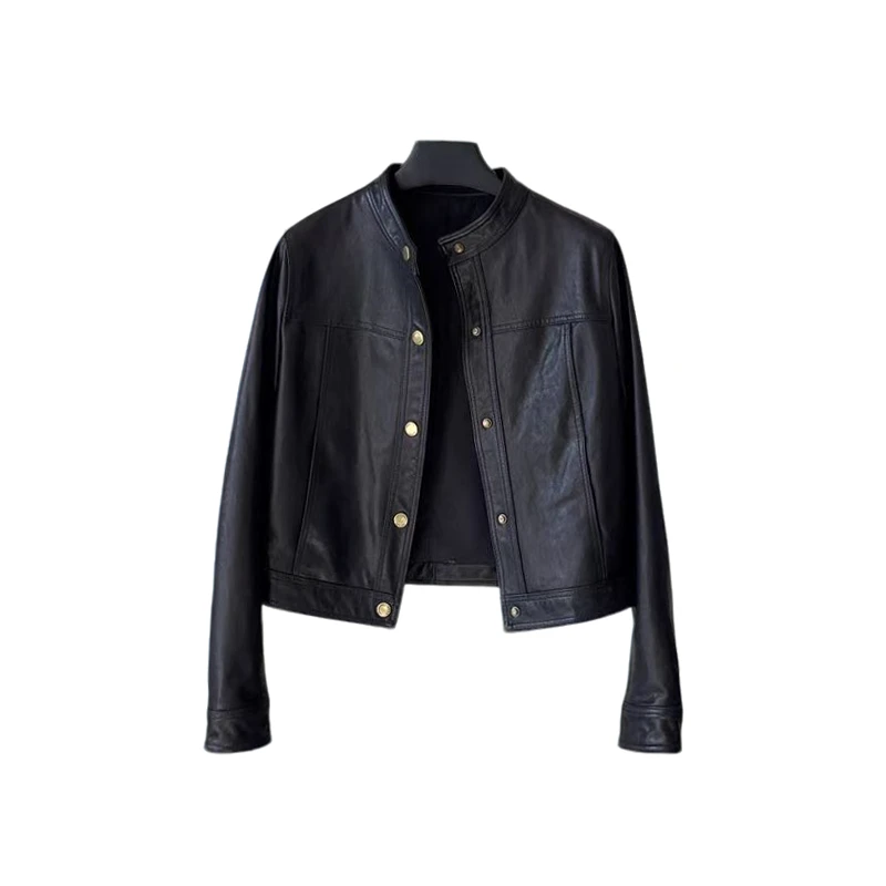 BSM“都灵街头“油蜡皮植鞣皮真皮皮衣绵羊皮春款新款外套显瘦时尚