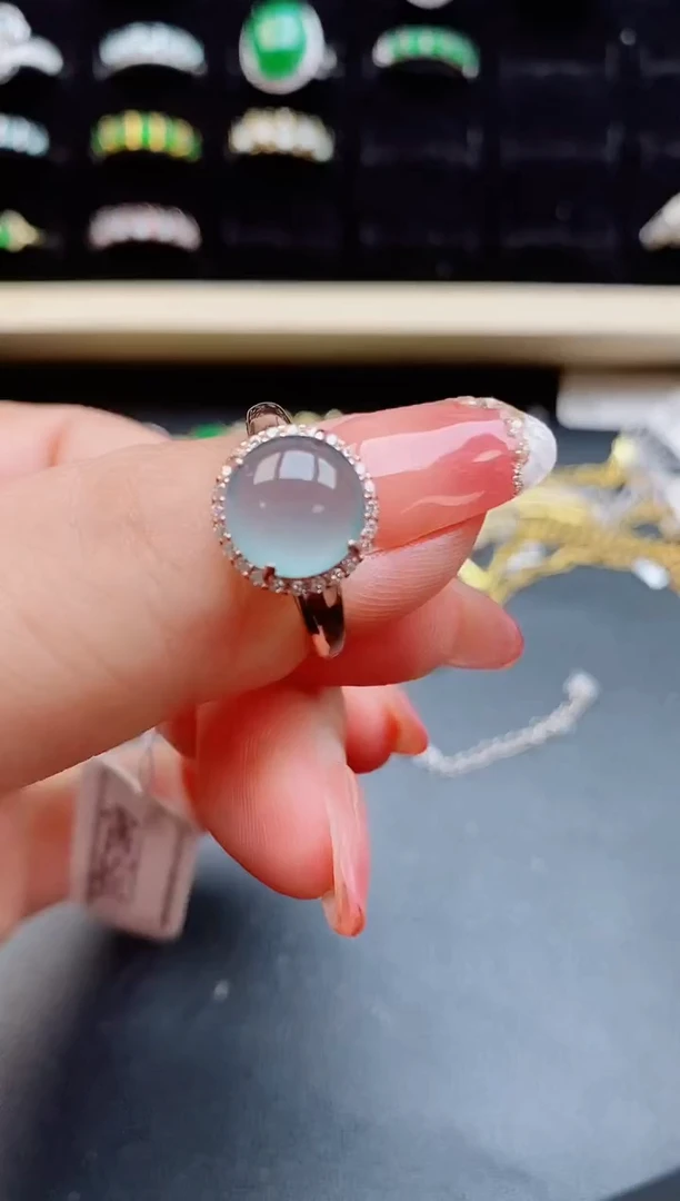 【闪购商品】翡翠戒指银S925镶嵌12121