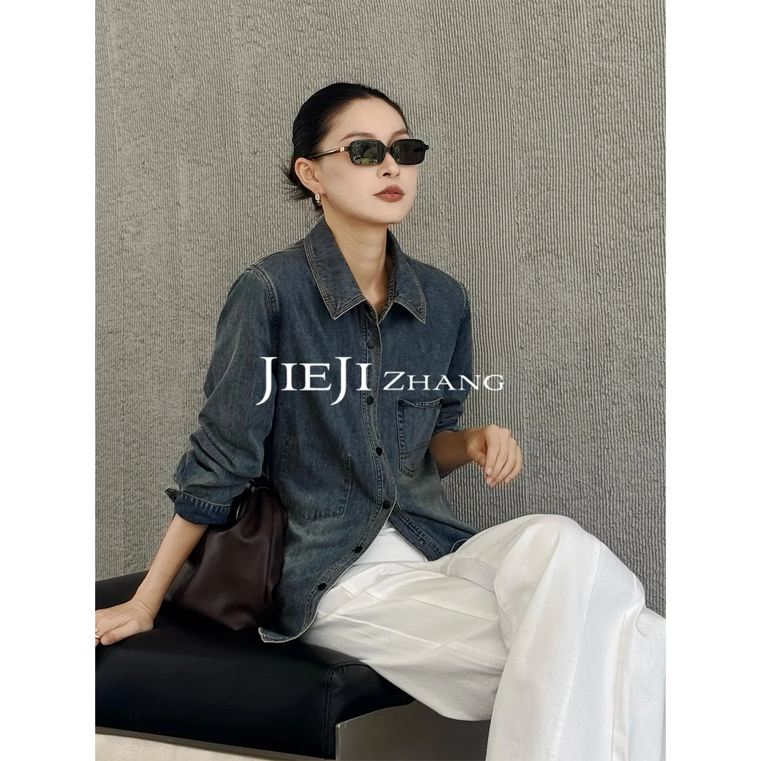 满目ManMu【张琪专属】秋季纯棉时尚休闲百搭衬衫350139