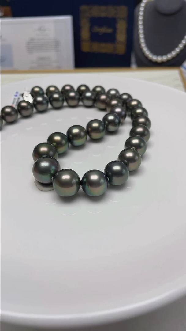 【闪购商品】海水珍珠满串18K金镶嵌11.4-13.9mm