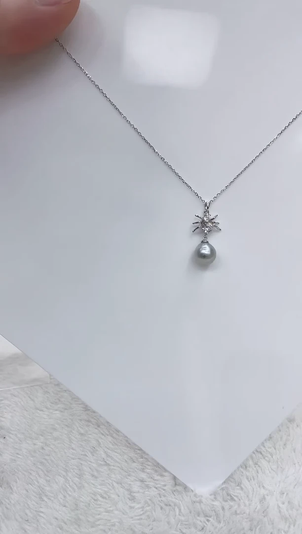 【闪购商品】海水珍珠颈饰银S925镶嵌海水珍珠项链