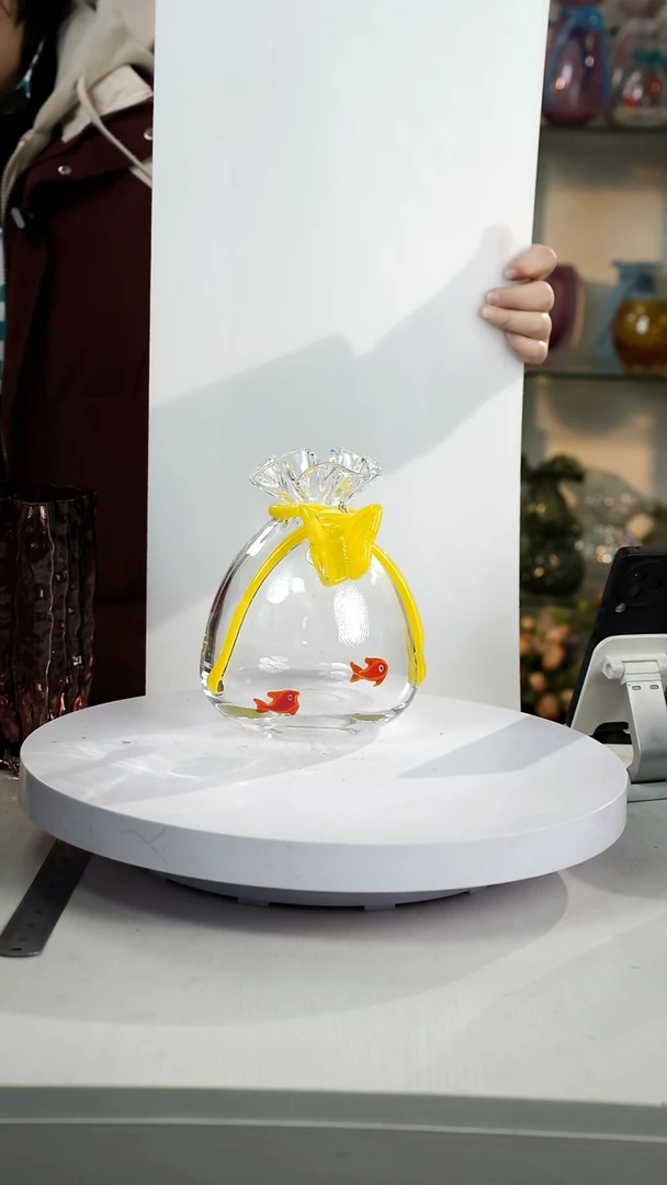 【闪购商品】琉璃【弘扬】高20轻奢琉璃花器正常手工痕迹