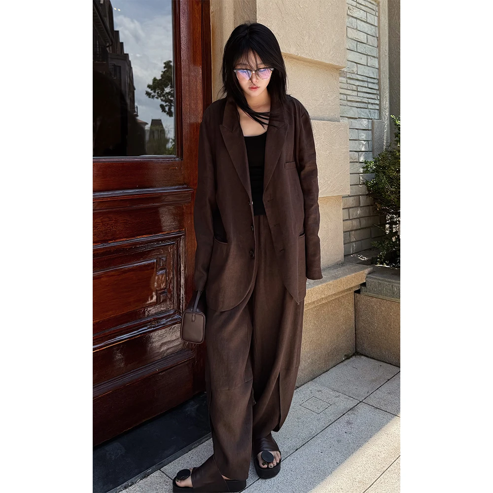 LA CALLA100亚麻高定立裁西装OY-AG5627