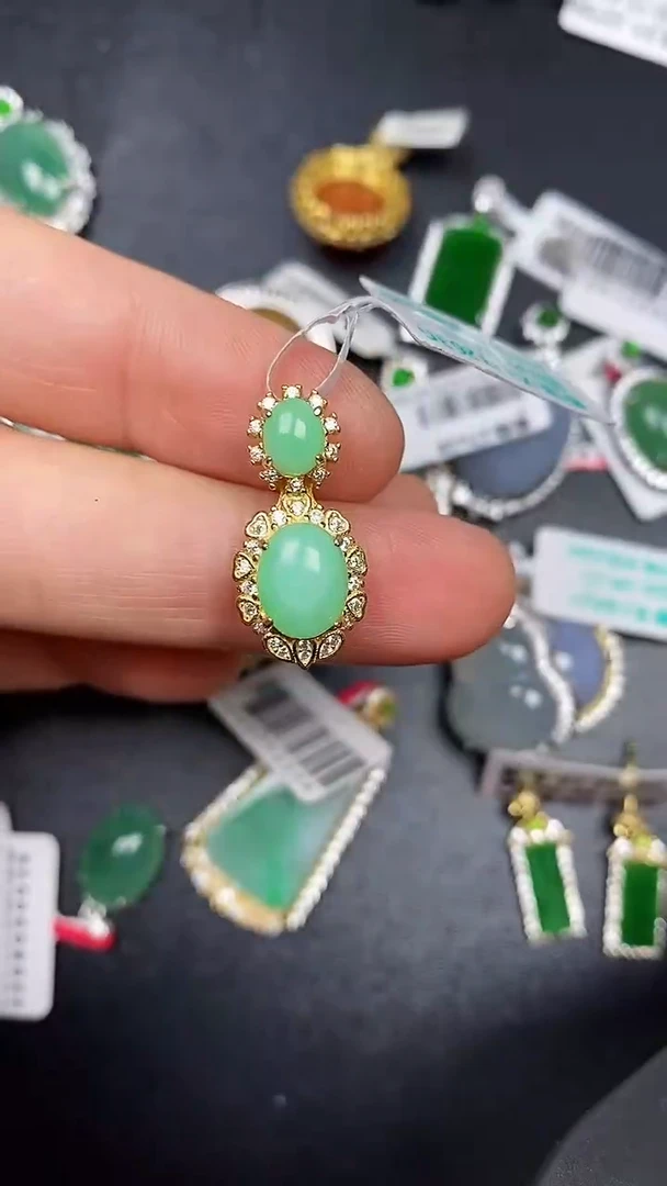 银S925镶嵌戒指翡翠3280