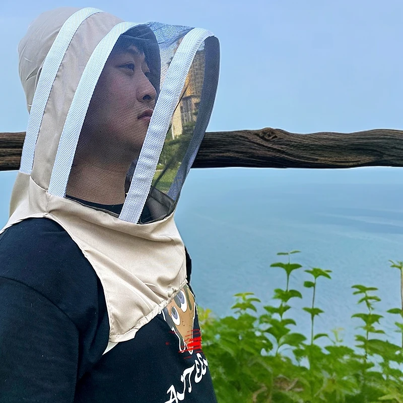 防蜂帽养蜂人专用帽子蜜蜂防护帽面罩头罩加厚面纱折叠收蜂