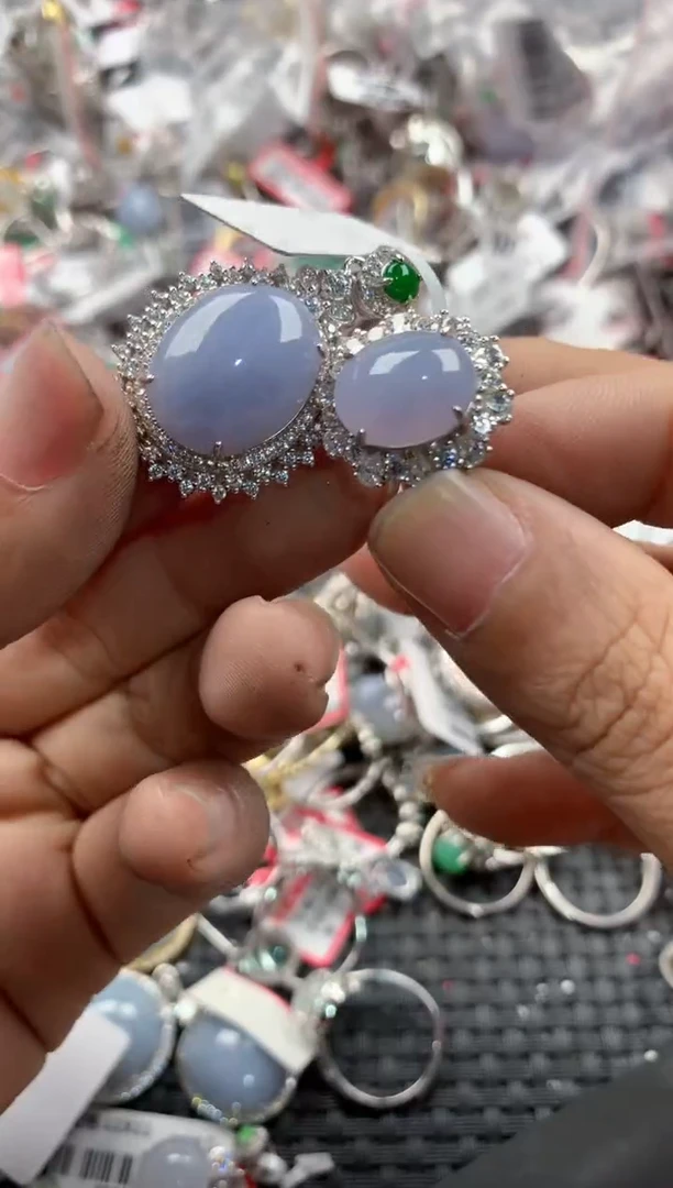 银S925镶嵌戒指翡翠14               9