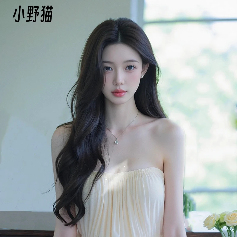 小野猫假发女款仿真头皮气质轻薄舒适蓬松氛围感长卷发网红款假发