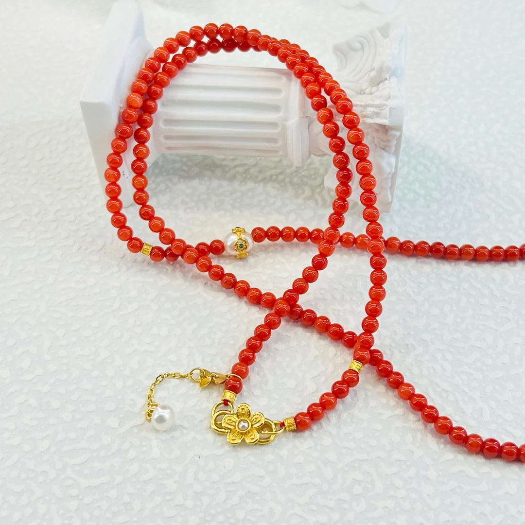 【央广】珊瑚DIY项链 珊瑚约3.2mm+  DIY0197 多样性发货