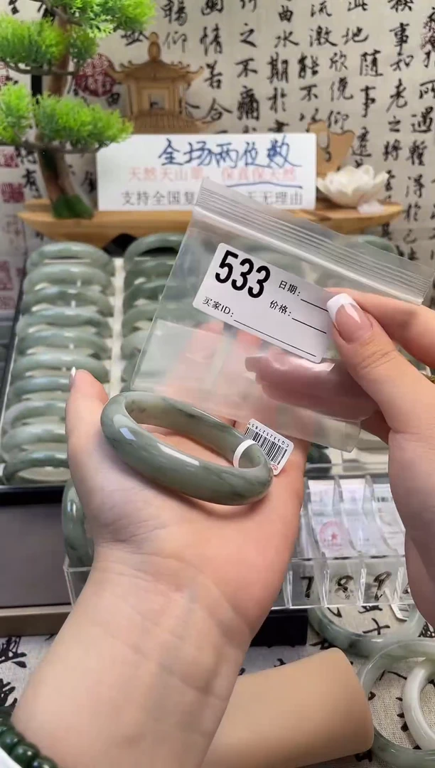 石英质玉（天山翠）手镯未镶嵌533