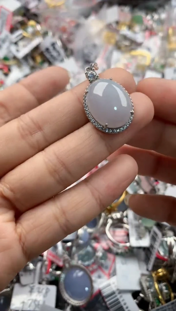 银S925镶嵌戒指翡翠999                  5