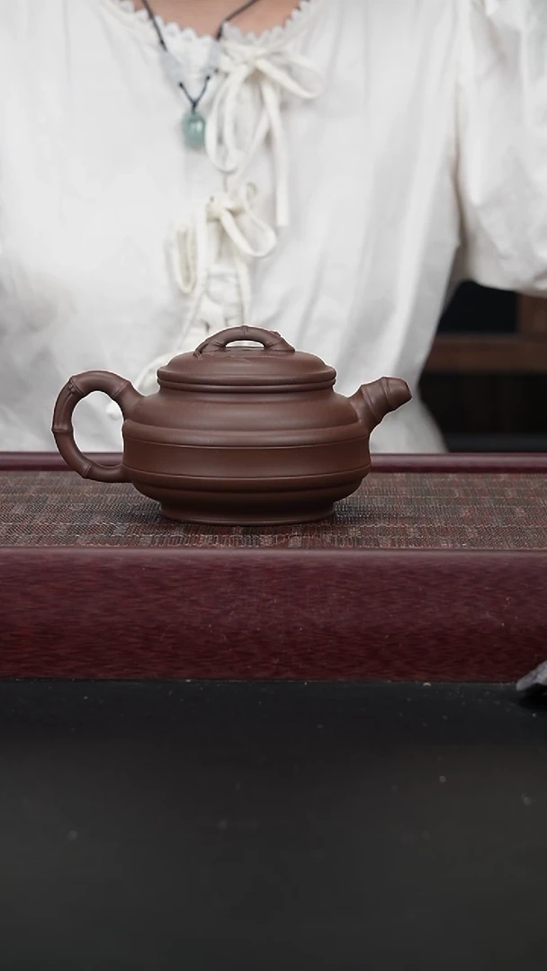 茶壶紫砂战旗XLL底槽青贴竹双线竹鼓