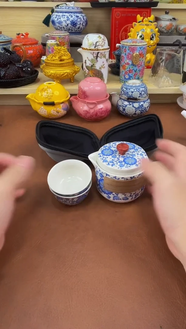 陶瓷茶具摆件旅行套组