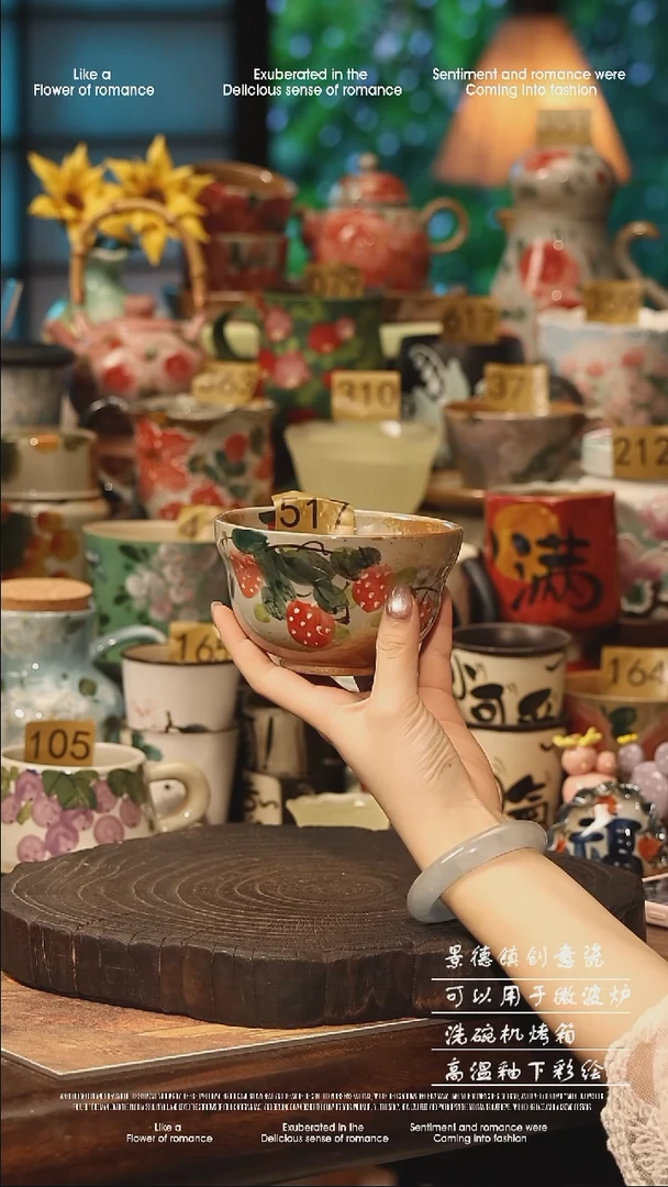 陶瓷景德镇高温釉下彩手工手绘款式