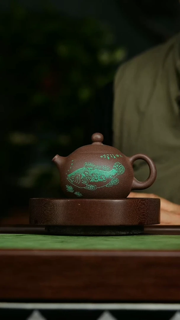 茶壶紫砂博*x44鳜鱼西施壶*德记