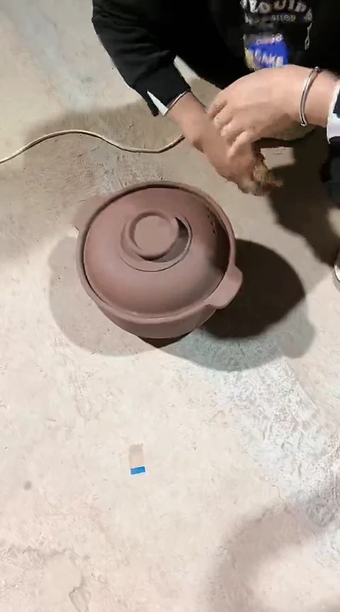 陶瑕疵6.5原陶锅带盖