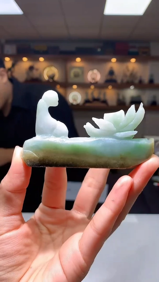 【闪购商品】定制翡翠未镶嵌1087hm-毛货摆件59