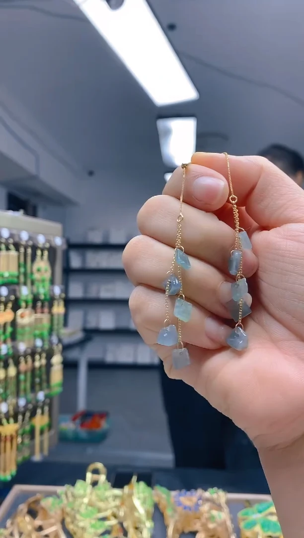 【闪购商品】翡翠耳饰合金466翡翠耳线