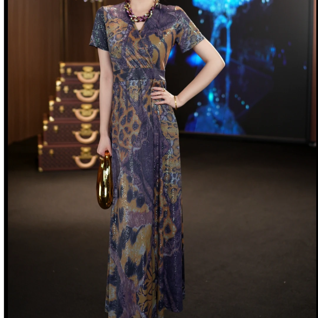 YINGHOU【曼曼】显瘦气质高贵轻奢法式中长款设计师连衣裙D1652