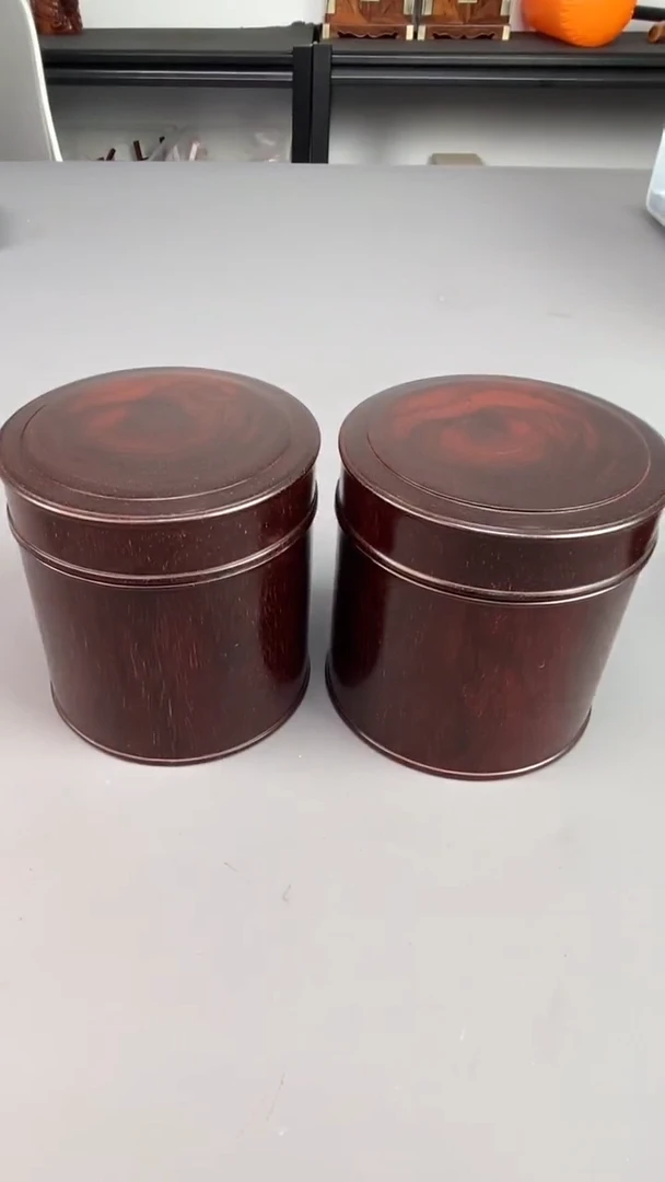 【闪购商品】檀香紫檀（小叶紫檀）把件印度小叶紫檀 茶叶罐 拍