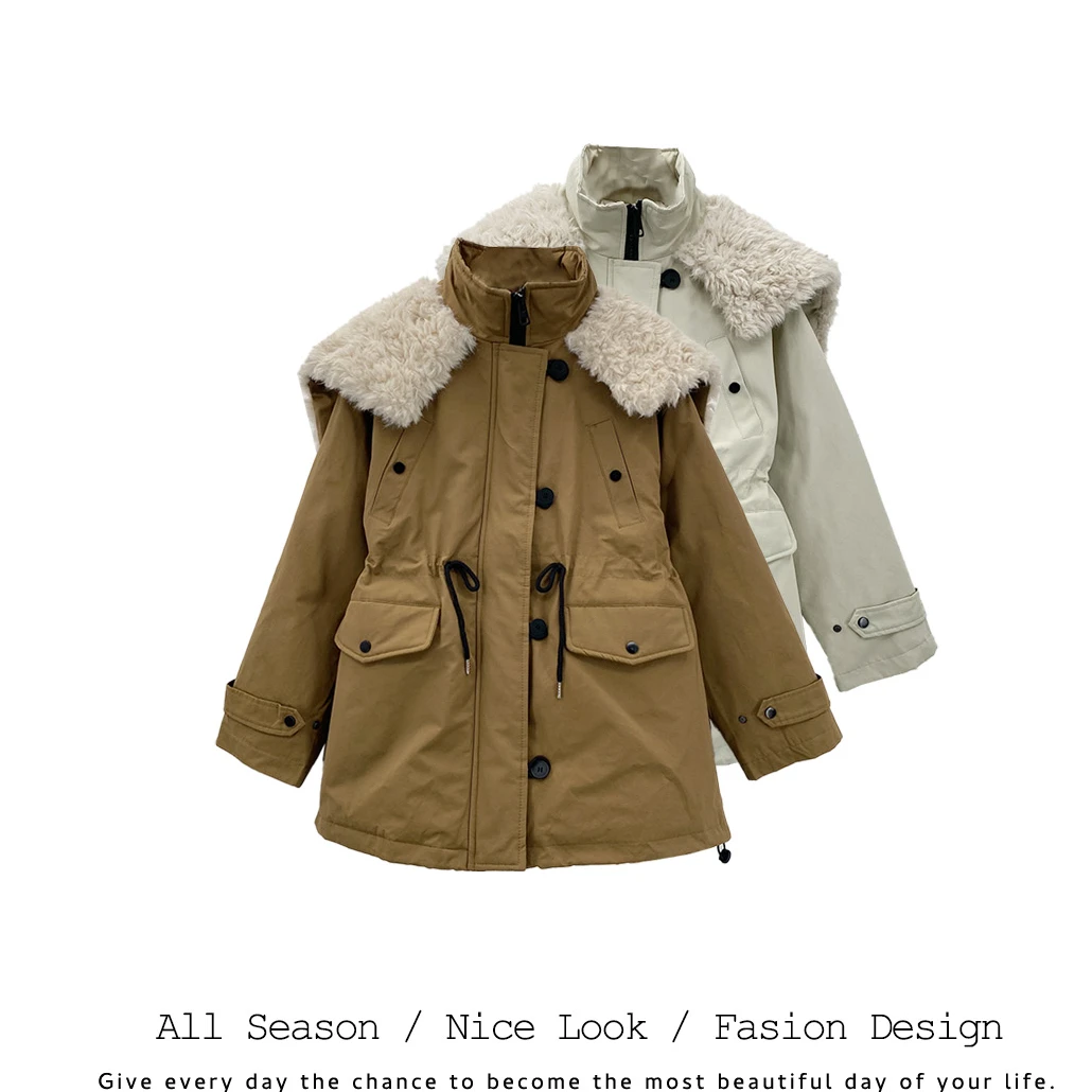 034   时尚宽松百搭中长款宽松立领舒适外套    款号#59055