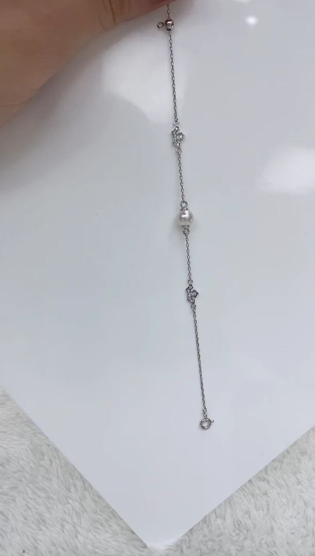 【闪购商品】海水珍珠手链银S925镶嵌海水珍珠手链