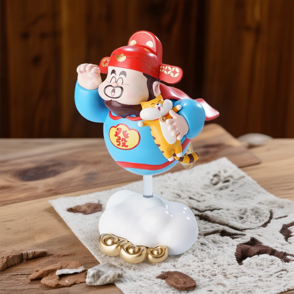 飞来财神11CM定制车载财神摆件潮玩桌面装饰工位玄关生日礼品