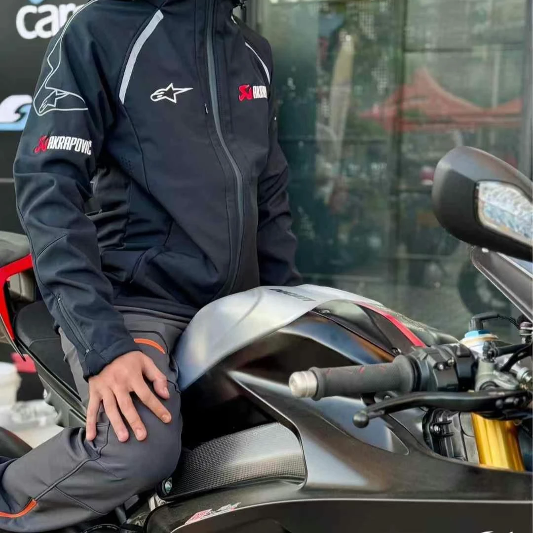 摩托车A星天蝎联名骑行服休闲保暖外套男女秋冬软壳防水a星冲锋衣